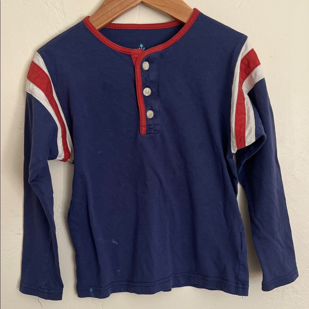 Boys Crewcuts Navy and Red Long Sleeve Tee